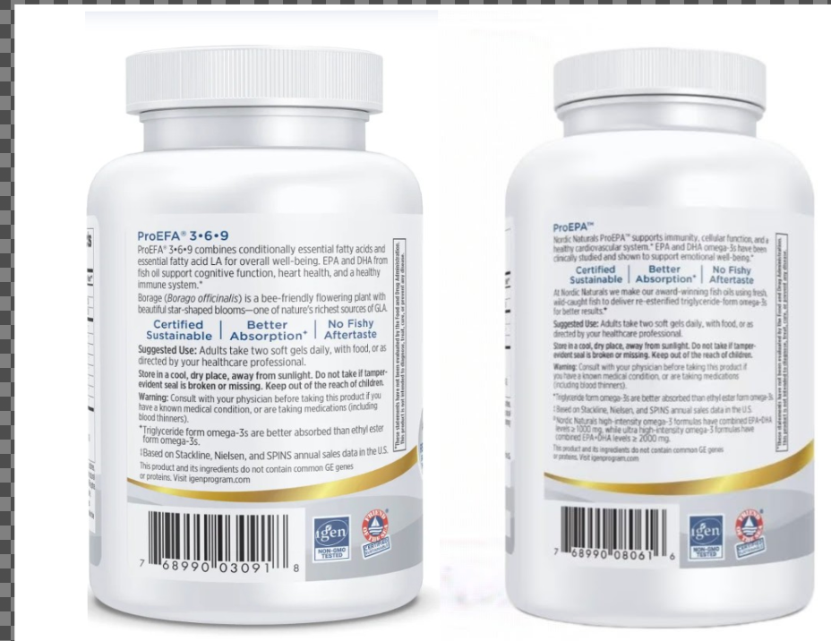 1 Nordic Naturals ProEFA 3.6.9 (180) And 1 ProEPA (120)